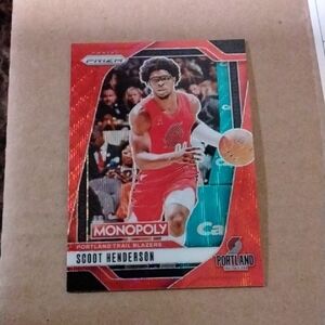2024-25 Panini Monopoly Prizm NBA - Scoot Henderson #5 - Ruby Red Wave